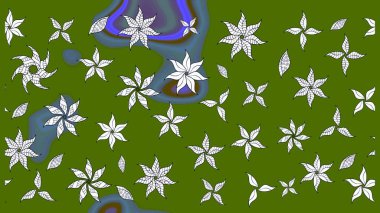 Eskiz klasiği. Raster Şirin kumaş deseni. Düz Çiçek Elementleri Tasarımı. Renkli Bahar Teması çizim şablonu.