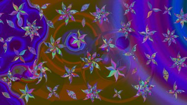 Egzotik çiçekler, mor renkler üzerine botanik parlak klasik doğa. Raster illüstrasyonu. Klasik tropikal doğal elementlerin suluboya seti.