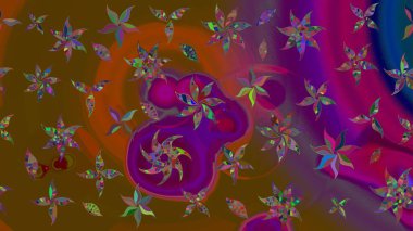 Çiçek rengi eskiz deseni. Raster çiçek izi. Raster Yumuşak kumaş deseni. Klasik taslak çizimi.