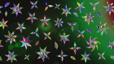 Çiçekli eskiz arkaplanı. Renkli Bahar Teması eskiz kalıbı. Çocuk stili. Düz Çiçek Elementleri Tasarımı.