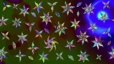 Nazik, narin çiçek arkaplanı. Kahverengi renkli çiçekler. Raster çiçek desenli ve çiçekli..