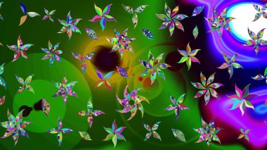 Modern stil dokusu. Çiçek desenli raster, yeşil çizgi grafik deseni soyut raster arkaplan.