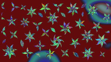 Çiçekli yaz çiçekleri. Küçük çiçekte güzel bir desen. Robot resim. Küçük renkli çiçekler. Motley illüstrasyonu. Moda baskıları için zarif bir şablon.