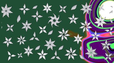 Kıvırcık, parlak örgü. Eski moda arka plan. Çiçek çelengi. Güzel, parlak, pürüzsüz kumaş, tuval. Desen, çizim, çiçek sınırı. Raster illüstrasyonu.