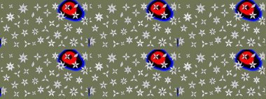 Parlak renkli çiçekli ve yeşil yapraklı harika bir çiçek deseni. Moda baskıları için zarif bir şablon. Modern çiçek arkaplanı. Halk stili.