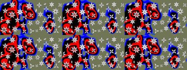 Çiçek ve yapraklı karalama şeklinde Raster çiçek deseni. Yumuşak, yeşil renkli bahar çiçekleri. Raster illüstrasyonu.