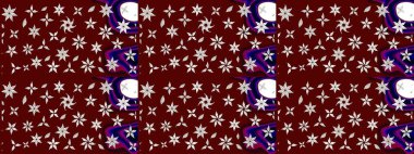 Raster düz çiçek çizim deseni. Hediye ambalaj kağıdı, tebrik kartları, posterler ve pankart tasarımı. Kırmızı renkte çiçekler.