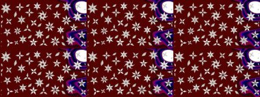 Raster düz çiçek çizim deseni. Hediye ambalaj kağıdı, tebrik kartları, posterler ve pankart tasarımı. Kırmızı renkte çiçekler.