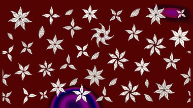 Kibarca, kırmızı renkte bahar çiçekleri. Raster illüstrasyonu. Yaprak ve çiçeklerin suluboya resimleri, kırmızı renklerde çizimler..