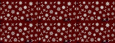 Raster illüstrasyonundaki çiçek desenli çizim. Kırmızı renkte çiçekler.