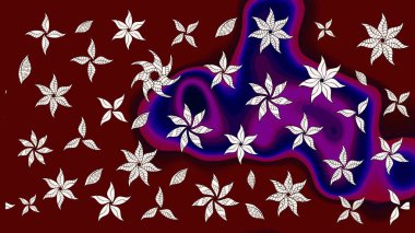 Raster illüstrasyonundaki çiçek desenli çizim. Düz Çiçek Elementleri Tasarımı. Renkli Bahar Teması eskiz kalıbı. Güzel kumaş deseni.