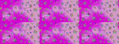 Çiçekli eskiz deseni. Suluboya çizimi. El çizimi. Mor renkte çiçekler.