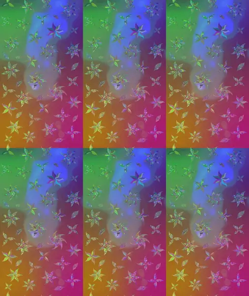 Çiçekli karalama şeklinde Raster çiçek deseni. Kahverengi renkli çiçekler. Nazik, sevimli çiçek arkaplanı..