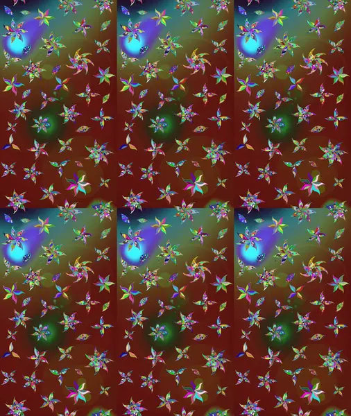 Raster illüstrasyonu. Raster. Eskiz geçmişi. Tomurcukları çiçek olan sevimli bir çiçek deseni. Eski usul. Kumaş, tekstil ve duvar kağıdı baskısı için..