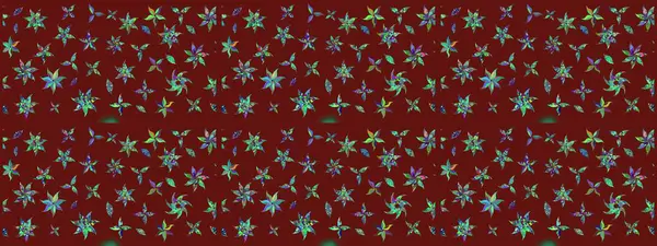 Düz Çiçek Elementleri Tasarımı. Renkli Bahar Teması eskiz kalıbı. Kırmızı renkli şirin çiçek deseni. Raster Modaya uygun kumaş deseni.