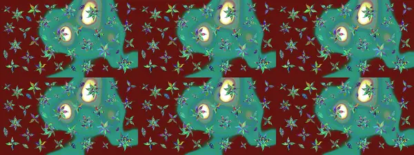 El çizimi Raster çizimi. Parlak elementlerin. Çizim çiçek deseni duvar kağıdı, web sitesi arkaplanı, paket kağıdı, davetiye, broşür, pankart veya web sitesi için kullanılabilir.