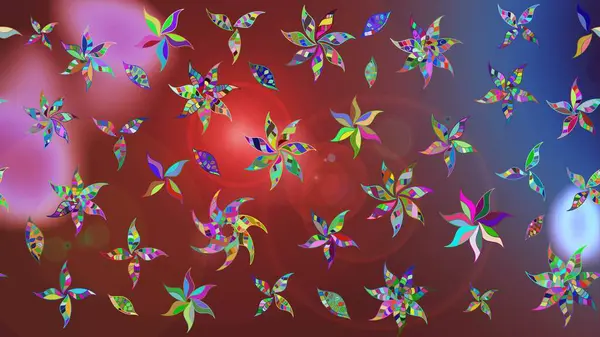 Kahverengi renkli bitkilerden oluşan parlak çiçekli çizim deseni.