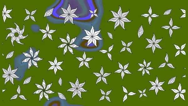 Eskiz klasiği. Raster Şirin kumaş deseni. Düz Çiçek Elementleri Tasarımı. Renkli Bahar Teması çizim şablonu.