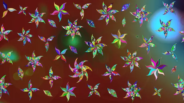 Çiçekli karalama şeklinde Raster çiçek deseni. Kahverengi renkli çiçekler. Yumuşak, yaz çiçekli arka plan.