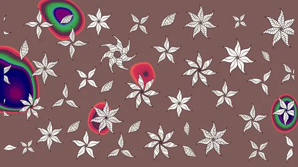 Küçük çiçekteki sevimli çiçek deseni. Kahverengi renkte çiçekler.