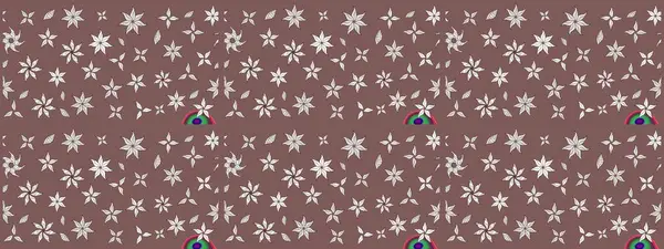 Çiçekli karalama şeklinde Raster çiçek deseni. Yumuşak, bahar çiçekli arka plan. Kahverengi renkte çiçekler.