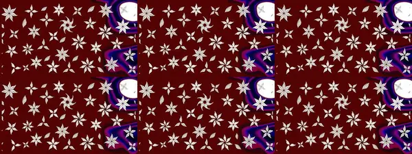 Raster düz çiçek çizim deseni. Hediye ambalaj kağıdı, tebrik kartları, posterler ve pankart tasarımı. Kırmızı renkte çiçekler.