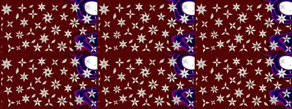 Raster düz çiçek çizim deseni. Hediye ambalaj kağıdı, tebrik kartları, posterler ve pankart tasarımı. Kırmızı renkte çiçekler.