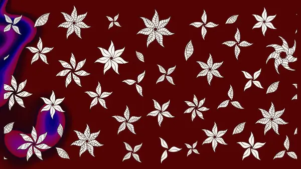 Motley illüstrasyonu. Küçük renkli çiçekler. Küçük çiçekte güzel bir desen. Kırmızı çiçekli bahar çiçekleri. Moda baskıları için zarif bir şablon.