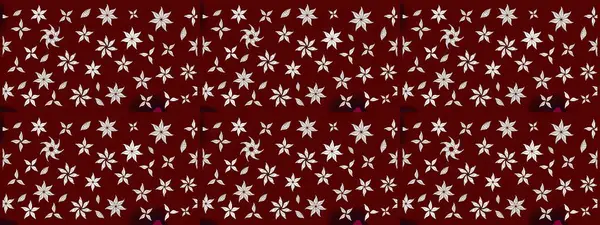 Raster illüstrasyonundaki çiçek desenli çizim. Kırmızı renkte çiçekler.