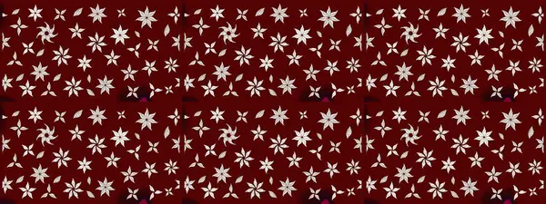 Raster illüstrasyonundaki çiçek desenli çizim. Kırmızı renkte çiçekler.