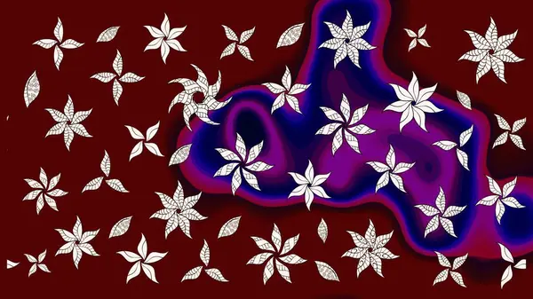 Raster illüstrasyonundaki çiçek desenli çizim. Düz Çiçek Elementleri Tasarımı. Renkli Bahar Teması eskiz kalıbı. Güzel kumaş deseni.