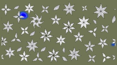 Çiçek deseni. Düz Çiçek Elementleri Tasarımı. Renkli Bahar Teması eskiz kalıbı. Raster illüstrasyonu. Chichi kumaş deseni çiz.