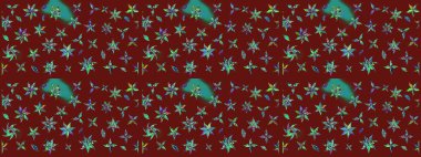 Kırmızı renkte kırmızı papatya deseni. Kırmızı renklerde. Raster illüstrasyonu.