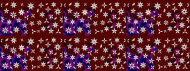 Raster illüstrasyonundaki çiçek desenli çizim. Suluboya tarzında kırmızı renkte çiçekler.