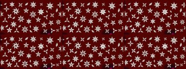 Raster illüstrasyonundaki çiçek desenli çizim. Kırmızı renkte çiçekler.