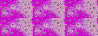 Çiçekli eskiz deseni. Suluboya çizimi. El çizimi. Mor renkte çiçekler.