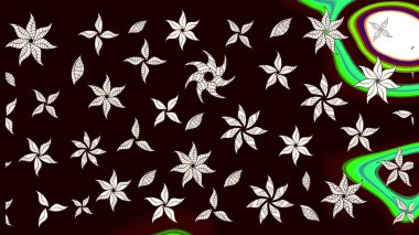 Siyah renkli şirin tekstil. Raster illüstrasyonu. Renkli çizim kalıbı. Çiçek arkaplan. Çiçek duvar kağıdı.