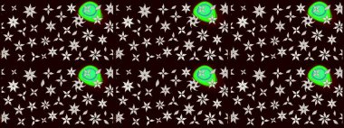 Raster düz çiçek çizim deseni. Hediye ambalaj kağıdı, tebrik kartları, posterler ve pankart tasarımı. Siyah renkte çiçekler.