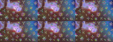 Raster illüstrasyonu. Raster. Eskiz geçmişi. Tomurcukları çiçek olan sevimli bir çiçek deseni. Kumaş, tekstil, duvar kağıdı baskısı için. Antika retro tarzı.