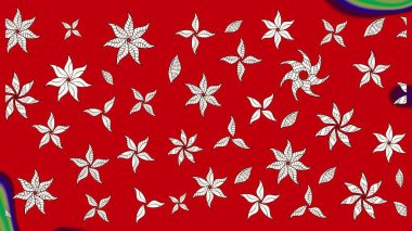 Raster deseni. Karalama çiçekleri çizim kalıbı. Sanat, çiçeklere ilham veriyor ve arka planda bırakıyor. Kırmızı el çizimi desen.