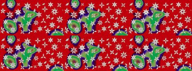 Sevimli çiçek raster deseni. Modaya uygun kumaş deseni. Renkli Yaz Temalı eskiz kalıbı. Düz Çiçek Elementleri Tasarımı.