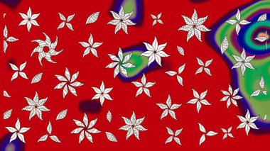 Desen, çizim, çiçek sınırı. Çiçek çelengi. Raster illüstrasyonu. Kıvırcık, parlak örgü. Güzel, parlak, pürüzsüz kumaş, tuval. Klasik eski arkaplan.