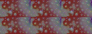 Kahverengi renklere karalama yapan çiçek desenli çizim. Raster illüstrasyonu.