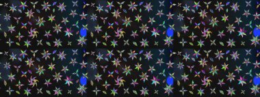 Çiçekli karalama şeklinde Raster çiçek deseni. Raster illüstrasyonu. Gri renkte bahar çiçekleri..