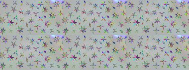 Çiçekli karalama şeklinde Raster çiçek deseni. Gri renkli çiçekler. Nazik, narin çiçek arkaplanı.