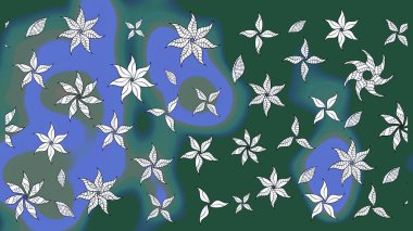 Suluboya çizim kalıbı. Çiçekler suluboya tarzında yeşil renkte. Çiçek izi.