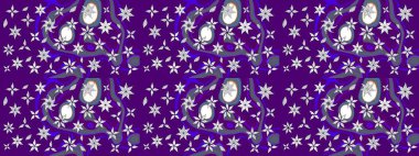 Düz Çiçek Elementleri Tasarımı. Sevimli çiçek raster deseni. Modaya uygun kumaş deseni. Renkli Yaz Teması çizim şablonu.