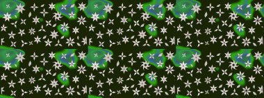 Üzerinde gelincikler ve vadi zambakları olan renkli çiçek desenli nakış deseni. Tekstil tasarımı için gri renkli geleneksel halk çiçekleri buketi.