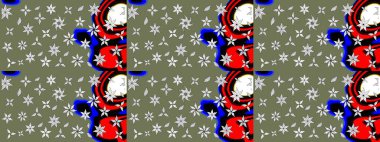 Düz Çiçek Elementleri Tasarımı. Raster Şirin kumaş deseni. Eskiz klasiği. Renkli Bahar Teması çizim şablonu.