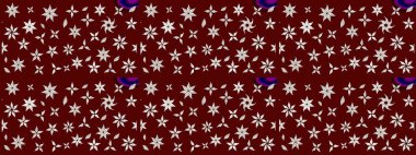 Raster çiçek desenli çiçek deseni, yapraklar, dekoratif elementler, sıçrama, lekeler, el çizimi kontur çizgileri ve Doodle çizim stili, grafik raster çizim çizimi.